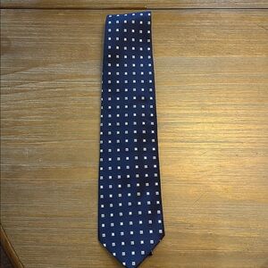 Brooks Brothers Dark Blue silk Tie with Geometric Design
